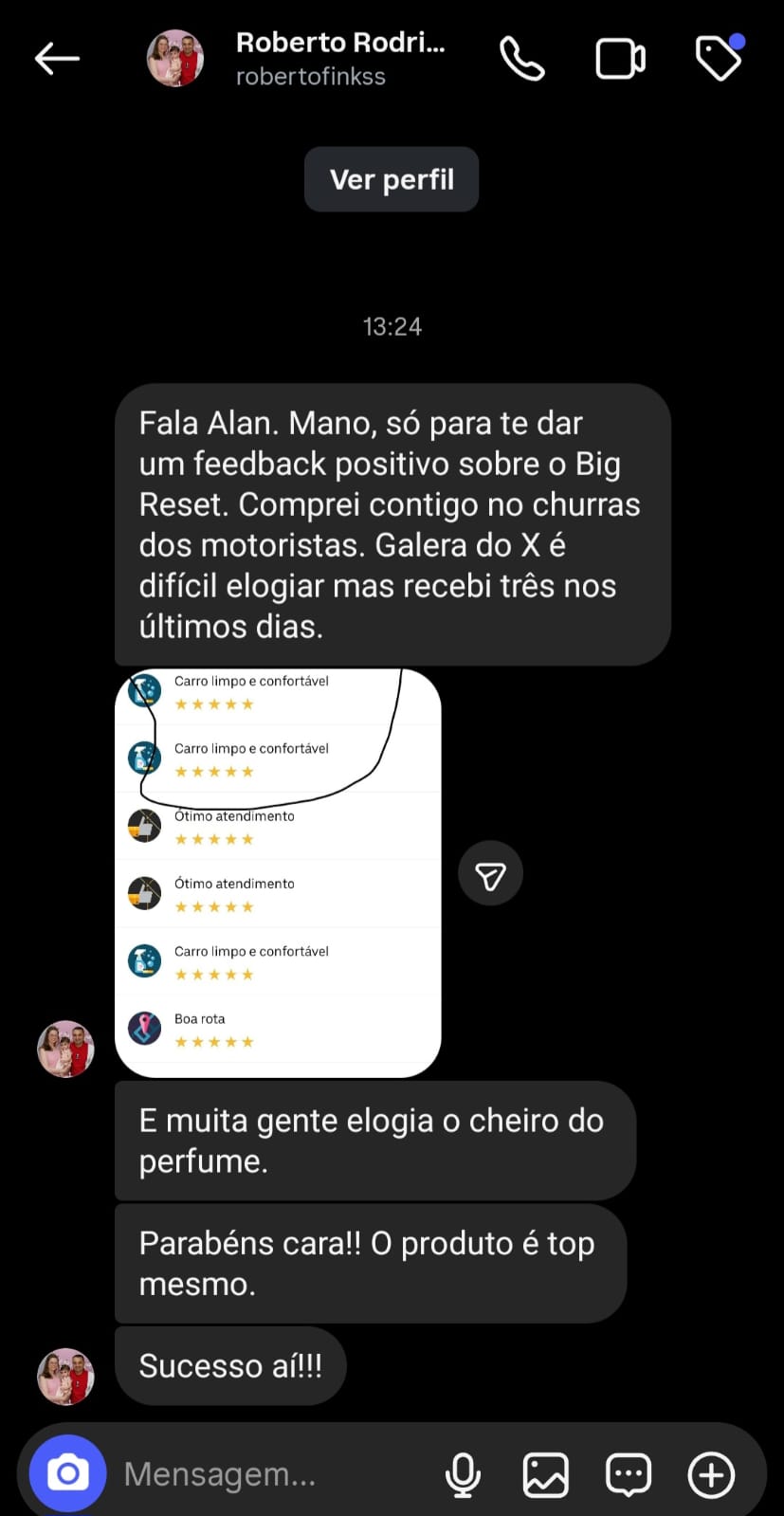 Avaliações 5 estrelas